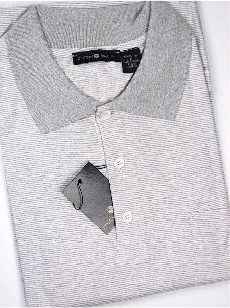 #199090. 2XL BIG. GREY Retail $  35.00 Short Sleeve Pocket by CTTON TRADERS. SS INTERLK W POCKET Whs A:  2