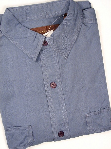 #344852. L TALL. BLUE Retail $  48.00 Short Sleeve by WOOD LAND TRAIL. 2-POCKET TWILL SS Whs A:  1