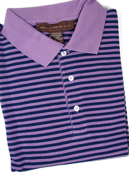 #045292. 2XL TALL. GRAPE Retail $  45.00 Short Sleeve by WOOD LAND TRAIL. ENZYME WASH PIQUE SS Whs A:  2