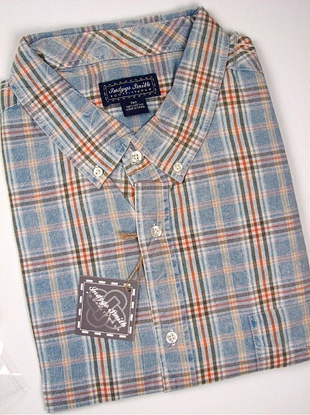 #319784. 3XL TALL. AQUA Retail $  55.00 Short Sleeve by INDYGO SMITH. SNOWWASH SS PLAID Whs A:  2
