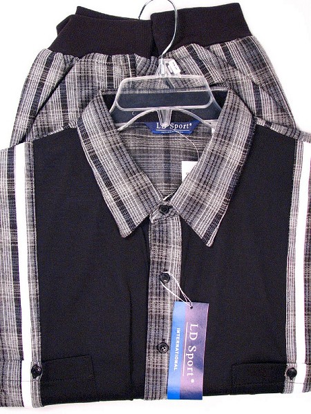 #331281. 3XL TALL. BLACK Retail $  40.00 Short Sleeve by LD SPORT. SS PANEL KNIT BANDED Whs A:  2