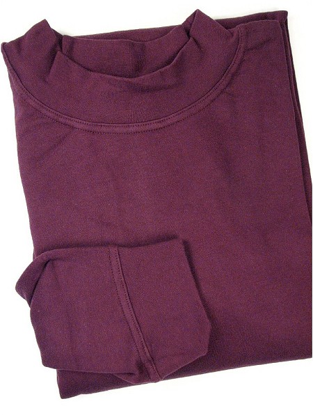 #087595. 3XL TALL. PLUM Retail $  29.50 Long Sleeve by CTTON TRADERS. INTERLOCK MOCK LNGSLV Whs A:  3
