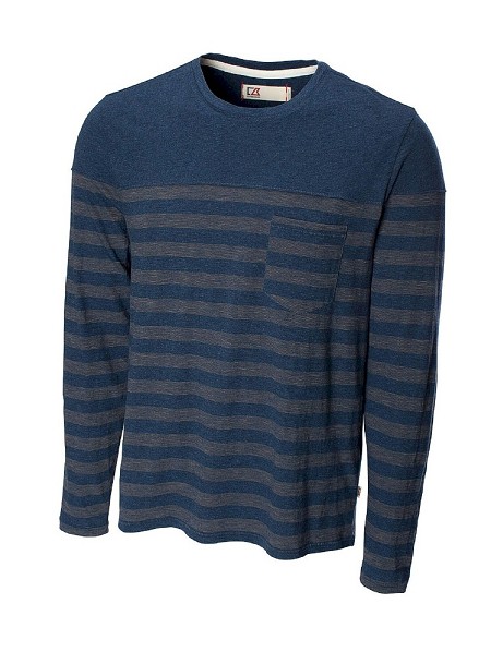 #148962. 2XL BIG. BLUE Retail $  98.00 Long Sleeve by CUTTER BUCK. L/S POCKET CREW Whs A:  1