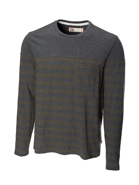 #164843. 2XL BIG. CHARCOAL Retail $  98.00 Long Sleeve by CUTTER BUCK. L/S POCKET CREW Whs A:  1