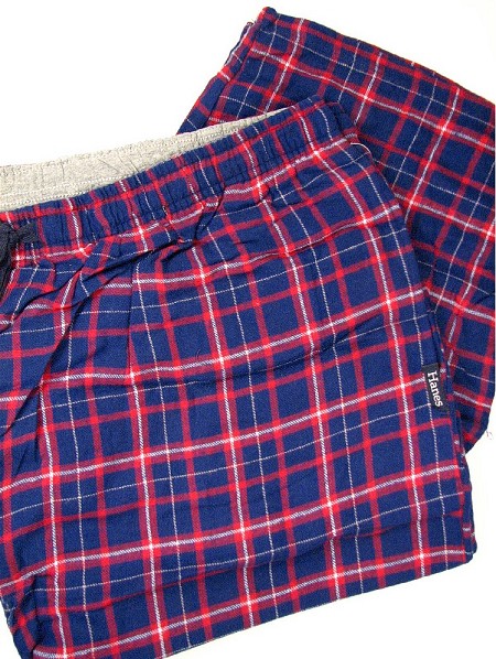 #287483. 2XL BIG. BLUE-RED Retail $  29.00 Flannel Loungepants by HANES. FLANNEL PANT Whs A:  8