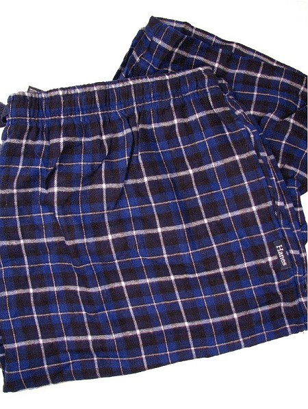 #287500. 2XL BIG. BLUE-BLK Retail $  29.00 Flannel Loungepants by HANES. FLANNEL PANT Whs A:  6