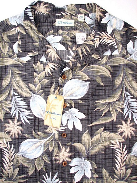 #179577. 4XL BIG. CHARCOAL Retail $  89.50 Short Sleeve Tropical by CARIBBEAN. SHRT SLV TROPICAL Whs A:  1