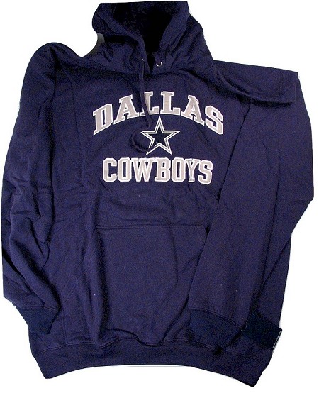 #072782. 2XL TALL. NAVY COWBOYS FLEECE HOODY Athletic Crew by DALLAS COWBOYS. FW:  2