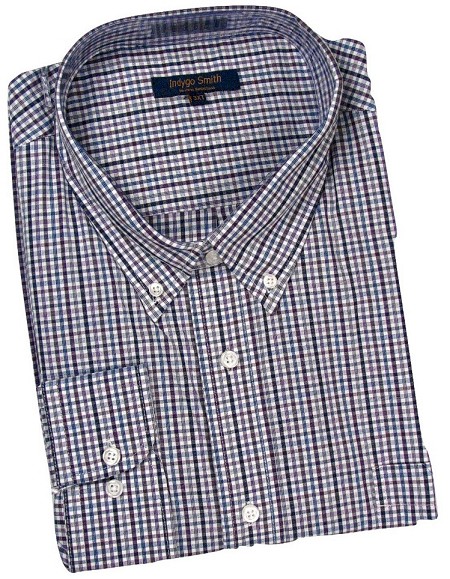 #102616. XL TALL. PURPLE Retail $  65.00 Long Sleeve Cotton by INDYGO SMITH. LONGSLV NO-IRON Whs A:  5