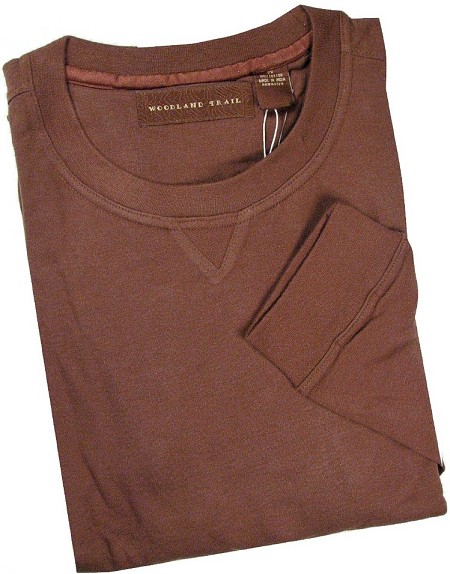 #176972. 2XL BIG. BROWN Retail $  43.00 Long Sleeve by WOOD LAND TRAIL. MOLESKIN LONGSLV KNIT Whs A:  1