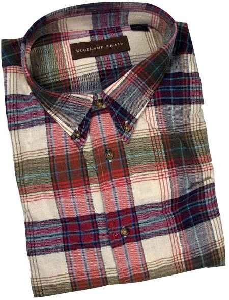 #094894. XL TALL. SPICE Retail $  48.00 Long Sleeve Flannel by WOOD LAND TRAIL. BRUSHED LONG SLEEVE Whs A:  2