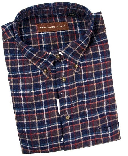 #294689. XL TALL. BLACK Retail $  48.00 Long Sleeve Flannel by WOOD LAND TRAIL. FLANNEL LONG SLEEVE Whs A:  2