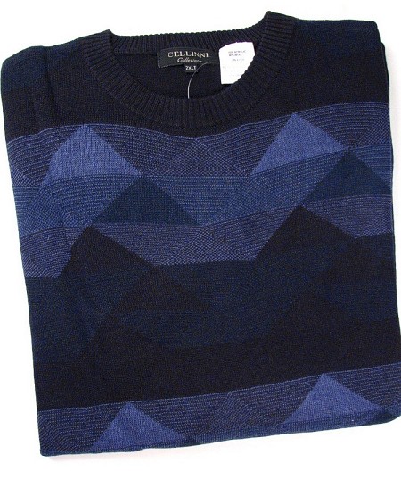 #238645. 3XL TALL. TEAL Retail $  69.00 Sweaters by CELLINI. VERT TEXT SWEATER Whs A:  1