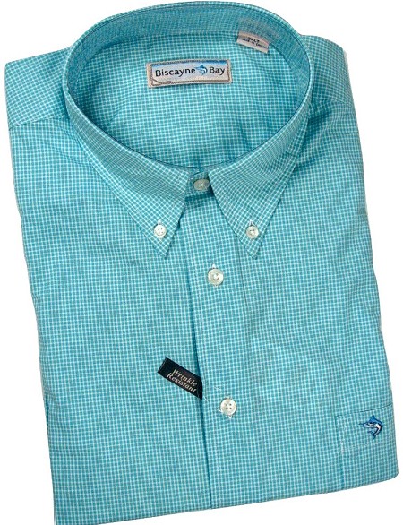 #200570. L TALL. FOAM Retail $  55.00 Long Sleeve Cotton by BISCAYNE BAY. WOVEN CHECK LONG SLV Whs A:  2