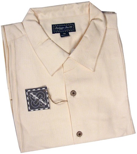 #299873. 6XL TALL. LINEN Retail $  65.00 Short Sleeve Tropical by INDYGO SMITH. RAYON BLND PLEAT PANL Whs A:  1