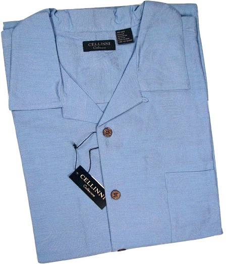 #333423. 3XL TALL. SKY Retail $  65.00 Short Sleeve Tropical by CELLINI. TEXTURED SILK SOLID Whs A:  3