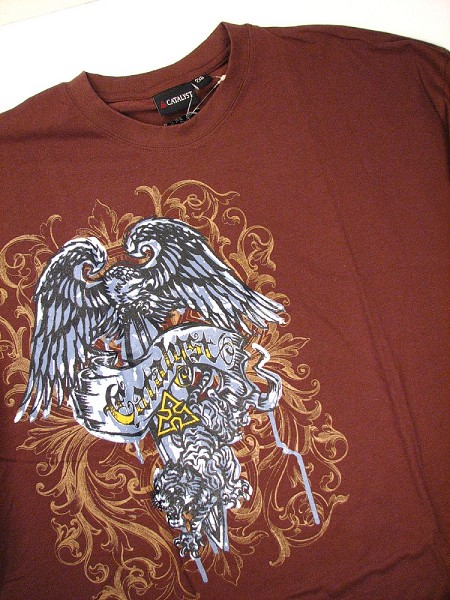 #000969. 2XL BIG. BROWN Retail $  25.00 Short Slv Graphic Tee by CATALYST. EAGLE TEE SHORT SLV Whs A:  1