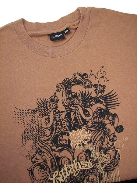 #074179. 2XL BIG. TAN Retail $  35.00 Short Slv Graphic Tee by CATALYST. CROWN TEE SHORT SLV Whs A:  3