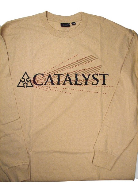 #180339. 2XL TALL. TAN Retail $  32.00 Long Sleeve Tee by CATALYST. LOGO LONG SLEEVE TEE Whs A:  4