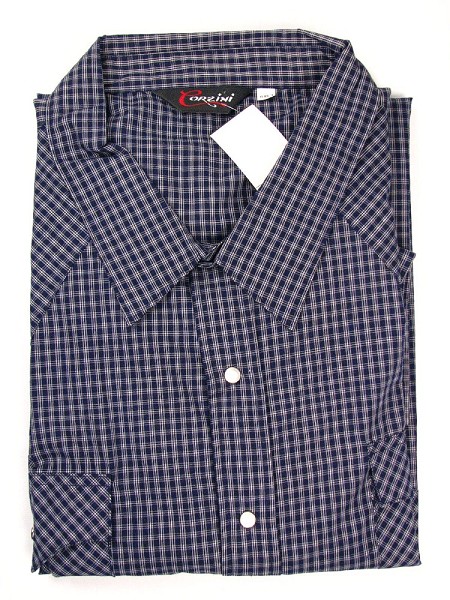 #142511. XL TALL. NAVY Retail $  36.00 Western Short Sleeve by CORZINI. SH SLV SNAP WESTERN Whs A:  1