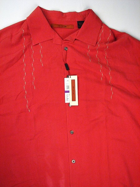 #335854. 4XL TALL. RED Retail $  65.00 Short Sleeve Updated by AXIS. SILK CAMP SHORT SLV Whs A:  2