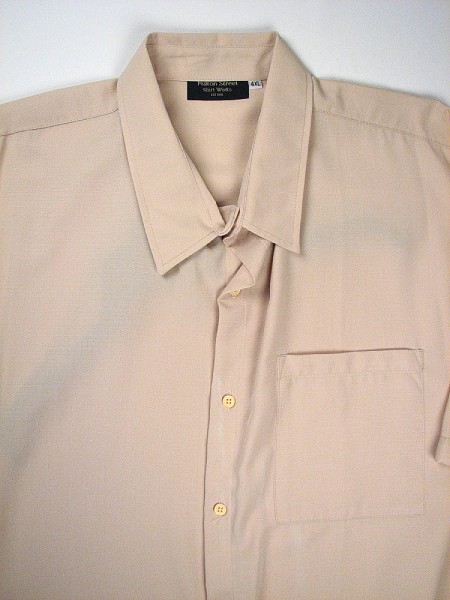 #039750. 4XL BIG. KHAKI Retail $  65.00 Short Sleeve Tropical by FULTON STREET. MICROFIBER CAMP S.S. Whs A:  2