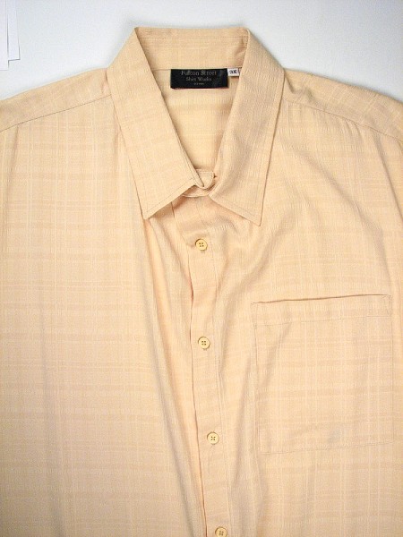 #082657. 4XL BIG. CREAM Retail $  65.00 Short Sleeve Tropical by FULTON STREET. MICROFIBER CAMP S.S. Whs A:  2