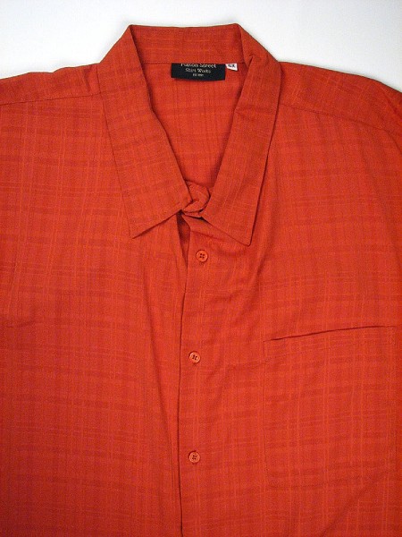 #233547. 4XL TALL. RUST Retail $  65.00 Short Sleeve Tropical by FULTON STREET. MICROFIBER CAMP S.S. Whs A:  3