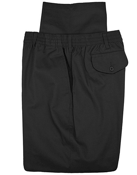 #079819. 52 30. BLACK ELASTIC WAIST TWILL Cotton Casual Pants by FALCON BAY. Whs A:  7 FBA:  9