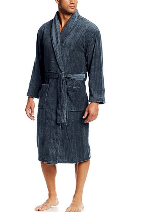 #047986. 7XL TALL. NAVY PLUSH KIMONO ROBE Robes by HANES. Whs A:  2