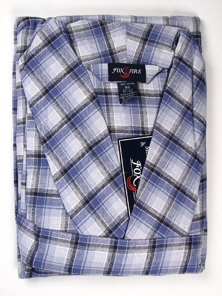 #263201. 4XL BIG. BLUE FLANNEL PLAID KIMONO Robes by FOXFIRE. Whs A:  4