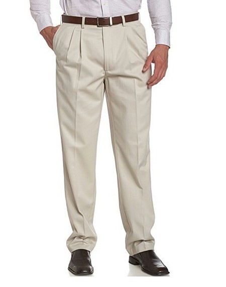 #013596. 38 38. STONE Retail $  75.00 Cotton Casual Pants by SAVANE. PERFORMANCE PLEAT Whs A:  1