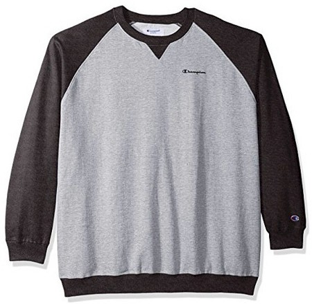 #141488. L TALL. GRANITE Retail $  38.00 Athletic Crew by CHAMPION. HEATHER CREW RAGLAN Whs A: 14