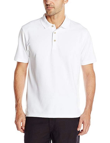 #355999. 4XL BIG. WHITE Retail $  60.00 Short Sleeve Luxury by CUBAVERA. POLO OTTOMAN SOLID Whs A:  2
