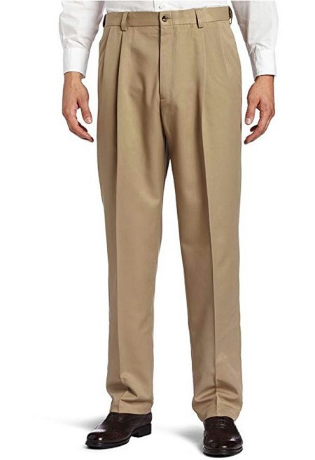 #187796. 48 30. KHAKI Retail $  70.00 Dress Pants by HAGGAR COMPANY. COOL 18® PLEAT PANT Whs A:  1