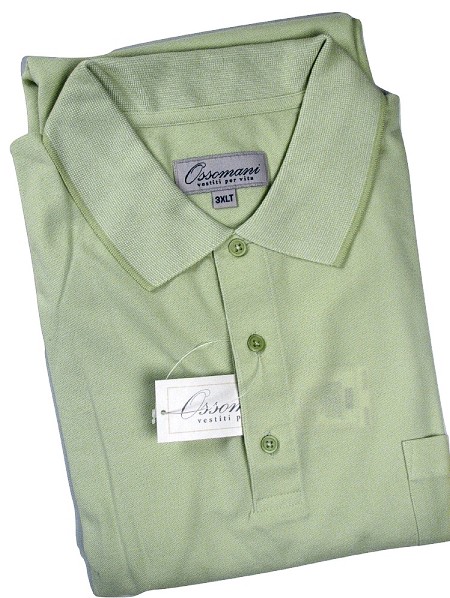 #241223. 2XL BIG. LIME Retail $  59.50 Short Sleeve by OSSOMANI. BIRDSEYE PIQUE Whs A:  1