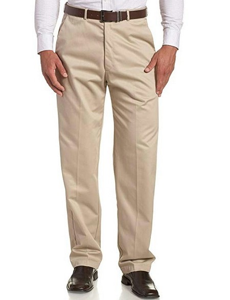 #151227. 50 32. KHAKI Retail $  65.00 Cotton Casual Pants by HAGGAR COMPANY. WORK TO WEEKEND PLAIN Whs A:  2