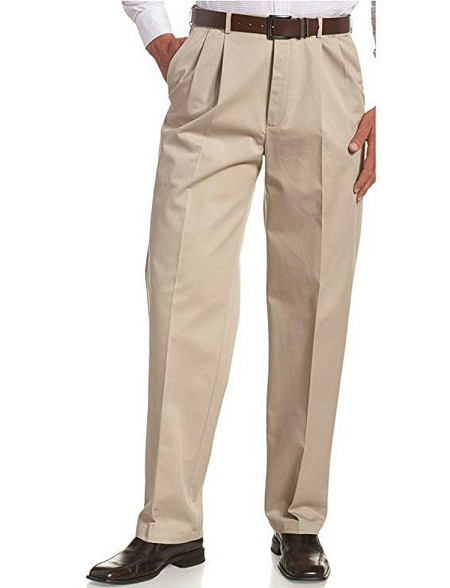 #348236. 54 32. KHAKI Retail $  65.00 Cotton Casual Pants by HAGGAR COMPANY. WORK TO WEEKEND PLEAT Whs A:  2