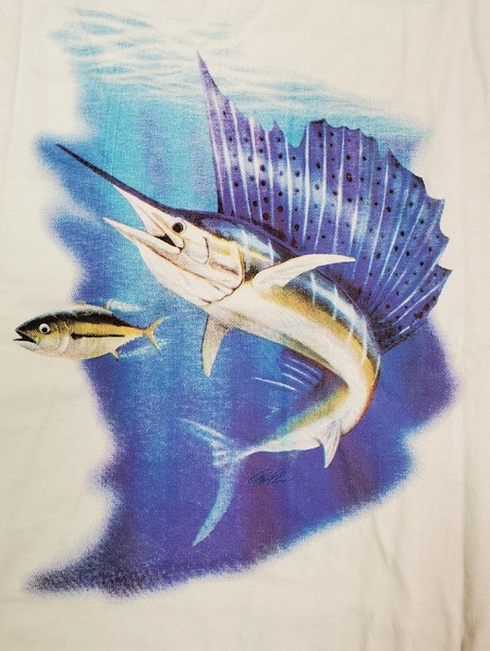 #349211. 3XL BIG. SAILFISH Retail $  30.00 Short Slv Graphic Tee by BISCAYNE BAY. SHORT SLEEVE CREW TEE Whs A:  5