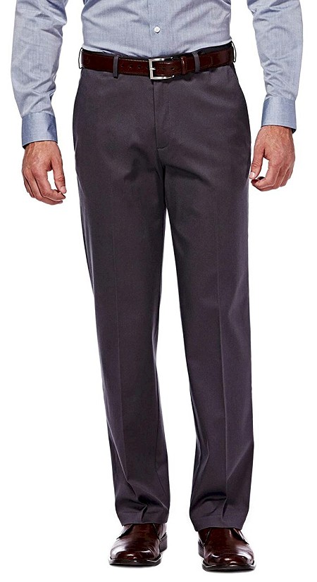 #234034. 48 29. DK GREY Retail $  80.00 Cotton Casual Pants by HAGGAR COMPANY. PREM NOIRON KHK PLAIN Whs A:  6