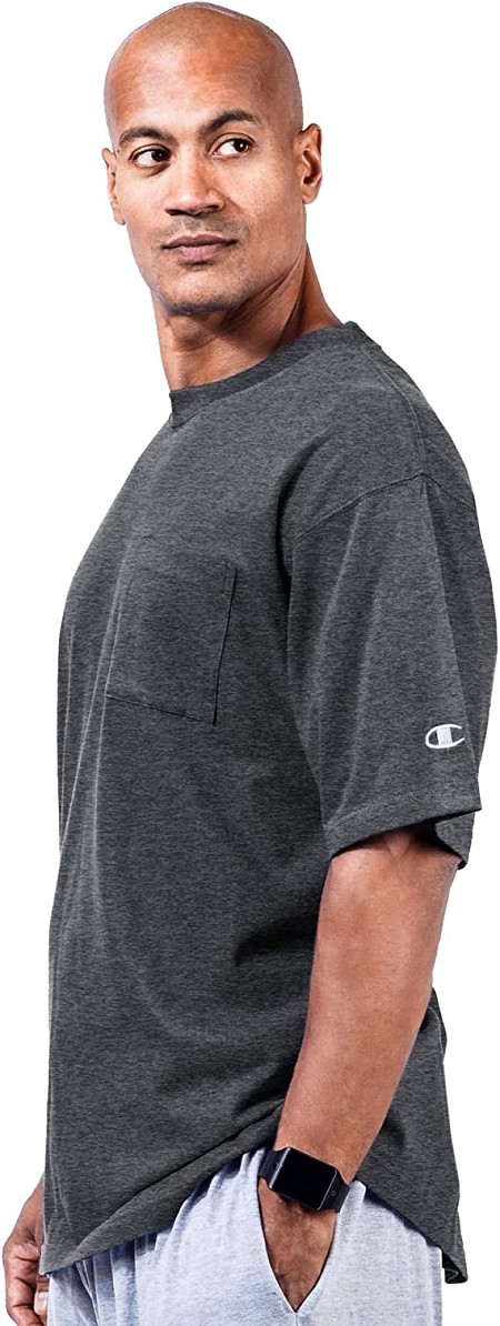 #126063. 5XL BIG. CHARCOAL POCKET TEE Short Sleeve Tee by CHAMPION. Whs A:  5