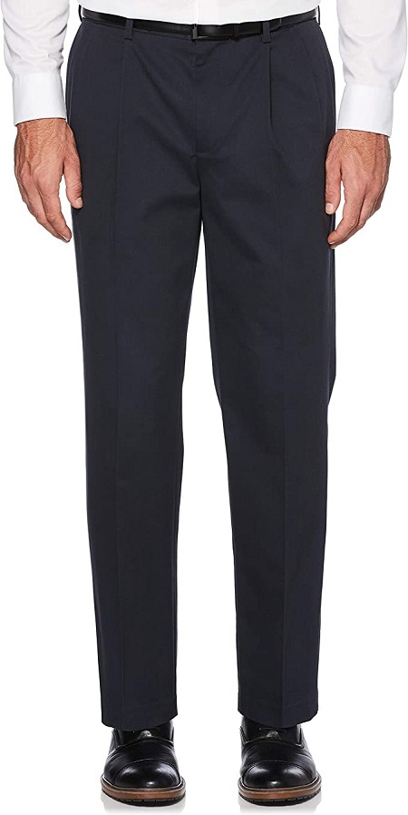 #100278. 56 30. NAVY Retail $  80.00 Cotton Casual Pants by SAVANE. ULTIMATE PERF PLEAT Whs A:  2