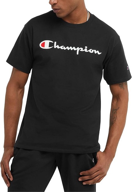 #280363. 3XL TALL. BLACK SCRIPT SS TEE Short Slv No Pocket by CHAMPION.