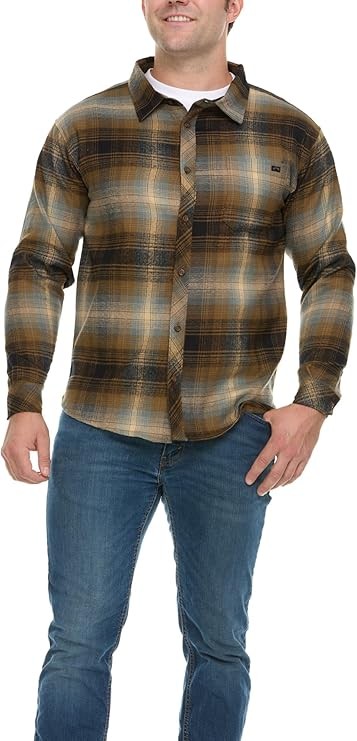 #024554. 3XL BIG. FOREST Retail $  50.00 Long Sleeve Flannel by BILLABONG. BUTTON FRONT FLANNEL Whs A:  2