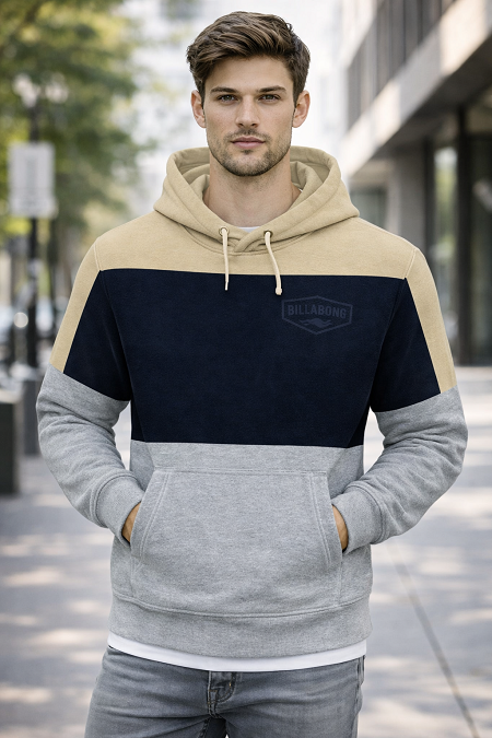 #134907. 4XL BIG. NVY/HTHR Retail $  55.00 Athletic Crew by BILLABONG. HOODY SPLIT BODY Whs A:  1