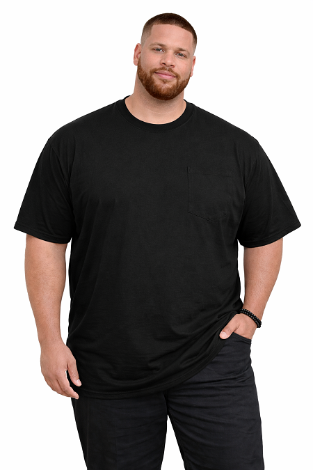 #239077. 6XL TALL. BLACK POCKET TEE Short Sleeve Tee by FALCON BAY. Whs A: 12
