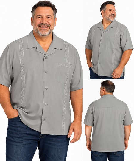 #153043. 5XL BIG. TAUPE Retail $  55.00 Short Sleeve Updated by AFTER DARK. RETRO Whs A:  2