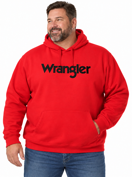 #124728. 3XL . SCARLET Retail $  49.00 Athletic Crew by WRANGLER. PULLOVER HOODY LOGO Whs A:  2