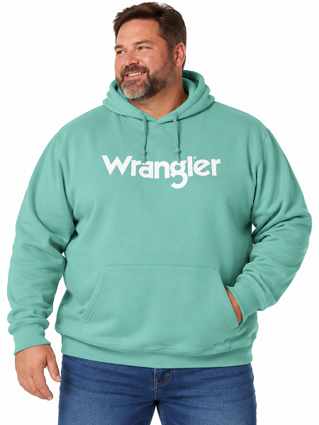 #021991. 3XL . SEAFOAM Retail $  49.00 Athletic Crew by WRANGLER. PULLOVER HOODY LOGO Whs A:  2